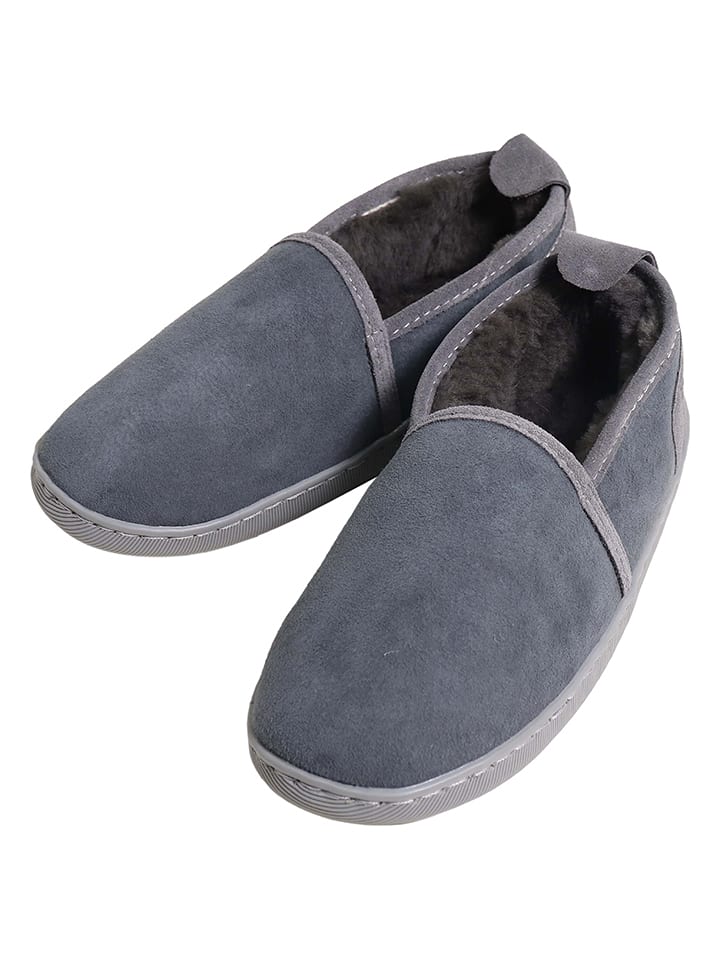 Kaiser Naturfellprodukte H&L Kapcie wełniane "Helsinki" w kolorze antracytowym rozmiar: 39