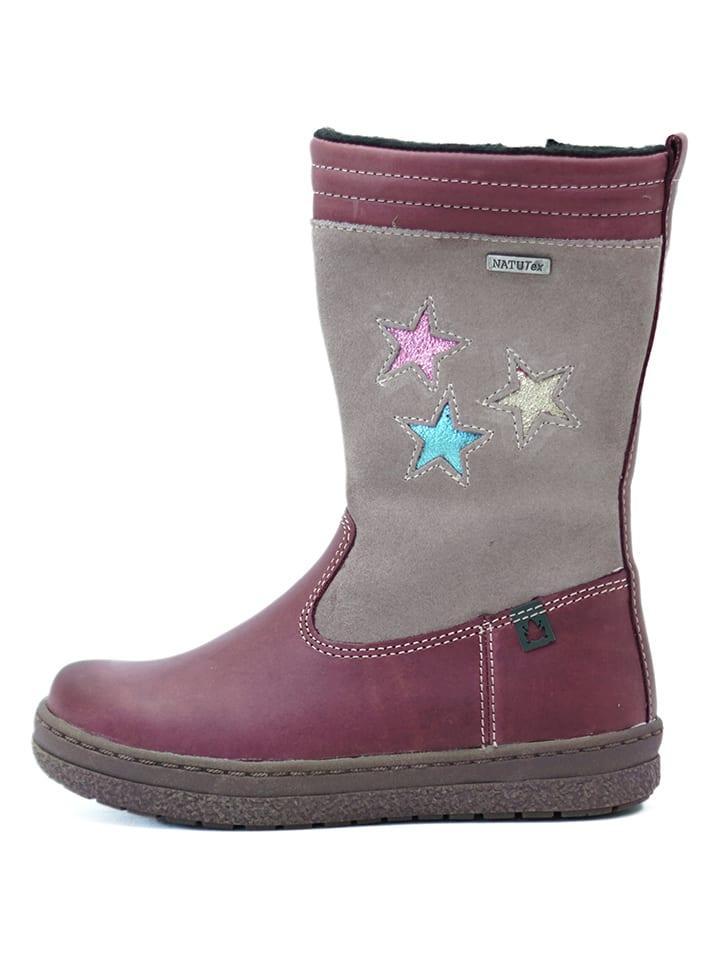 El Naturalista Skórzane kozaki zimowe w kolorze szaro-jasnoróżowym rozmiar: 30