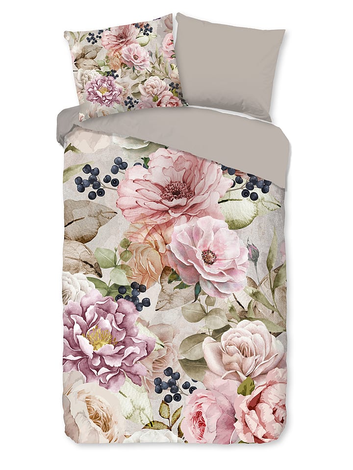 Pure Komplet pościeli "Pure Jin" w kolorze beżowym z mikrofibry rozmiar: 140x200/220 cm