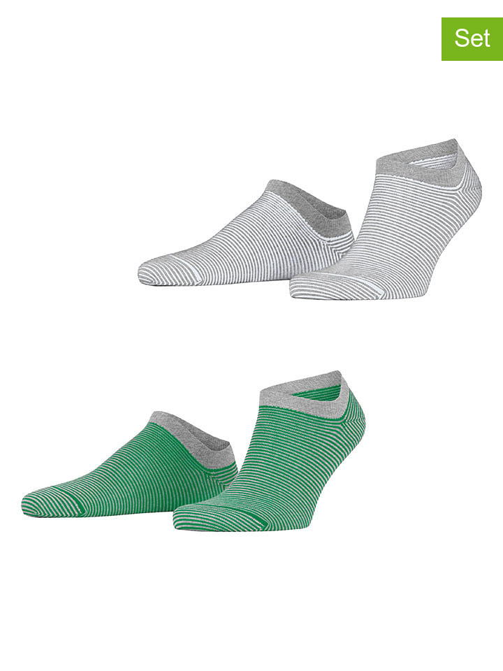 ESPRIT Skarpety (2 pary) "Allover" w kolorze szaro-zielono-białym rozmiar: 39-42