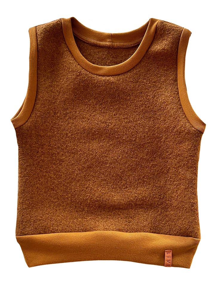 LiVi Wełniany bezrękawnik "Camel" w kolorze jasnobrązowym rozmiar: 116/122