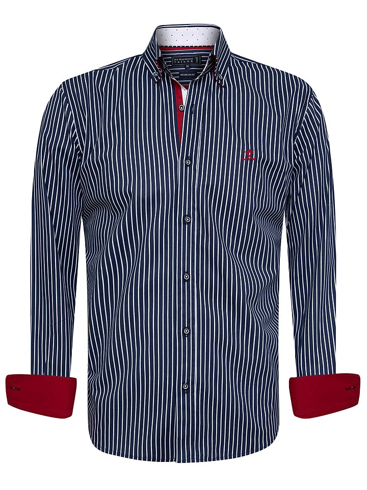 SIR RAYMOND TAILOR Koszula "Macher" - Regular fit - w kolorze biało-granatowym rozmiar: XL