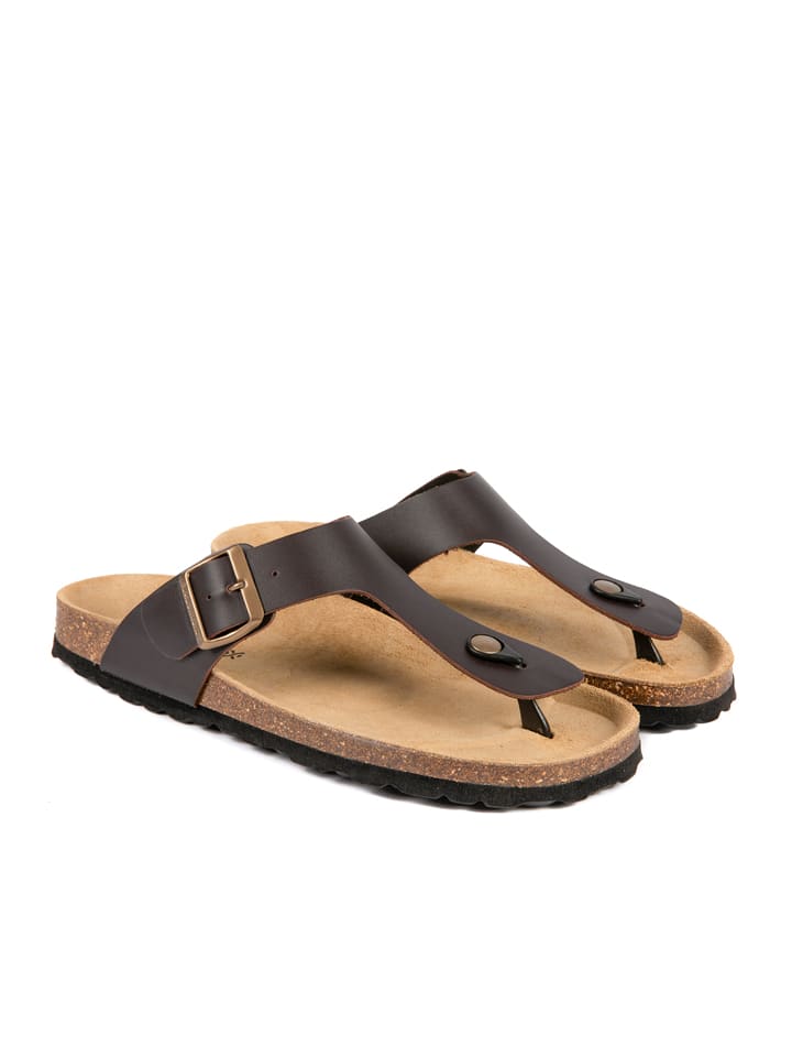 BABUNKERS Family Skórzane japonki w kolorze brązowym rozmiar: 42