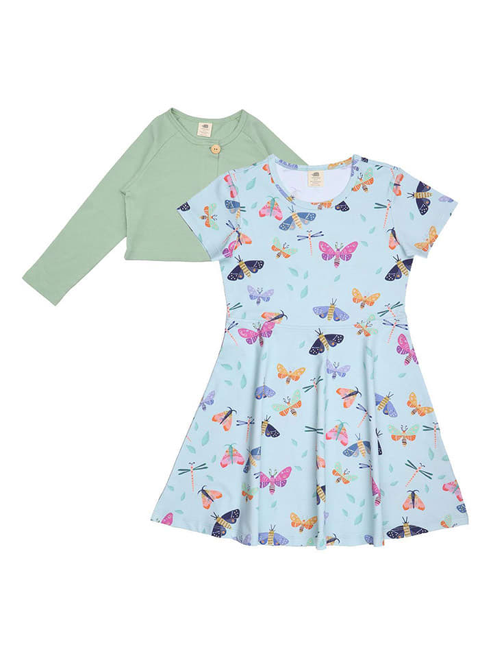 Walkiddy 2-częściowy zestaw w kolorze zielono-błękitnym ze wzorem rozmiar: 92