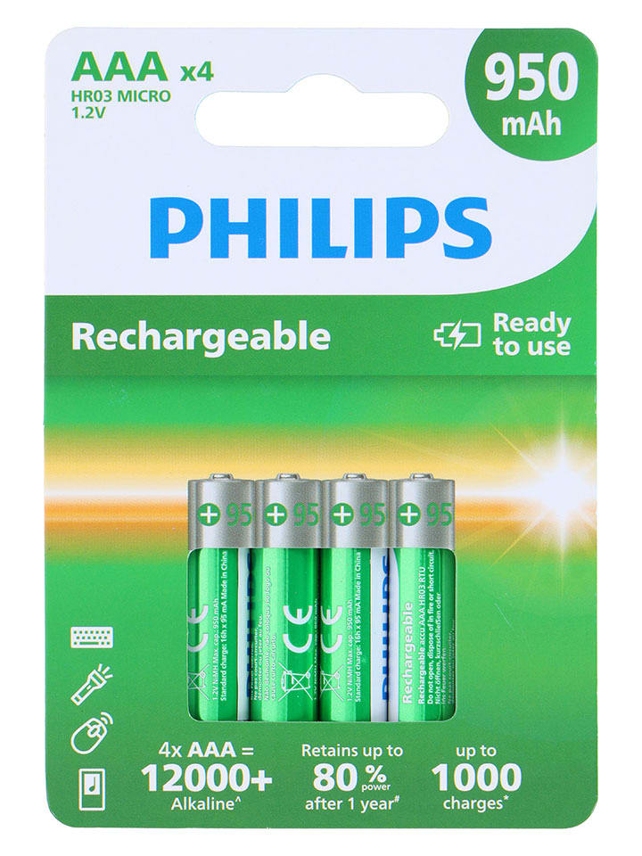Philips Baterie AAA 950 mAh (4 szt.) rozmiar: onesize