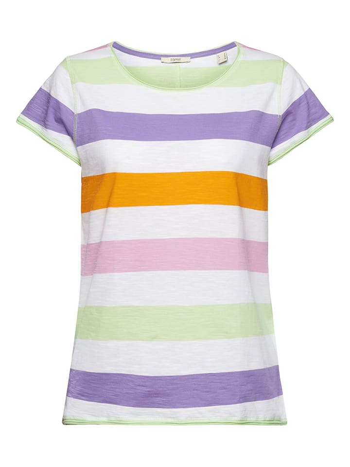 ESPRIT Koszulka w kolorze białym ze wzorem rozmiar: XS