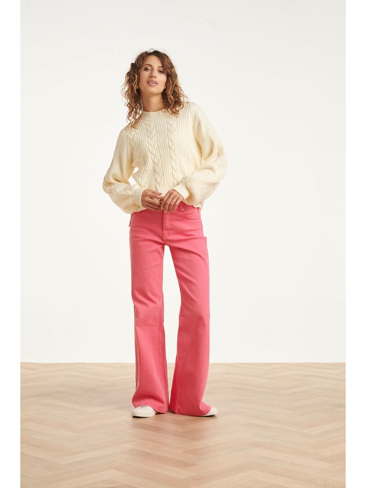 Smashed Lemon Dżinsy - Flared fit - w kolorze różowym rozmiar: S