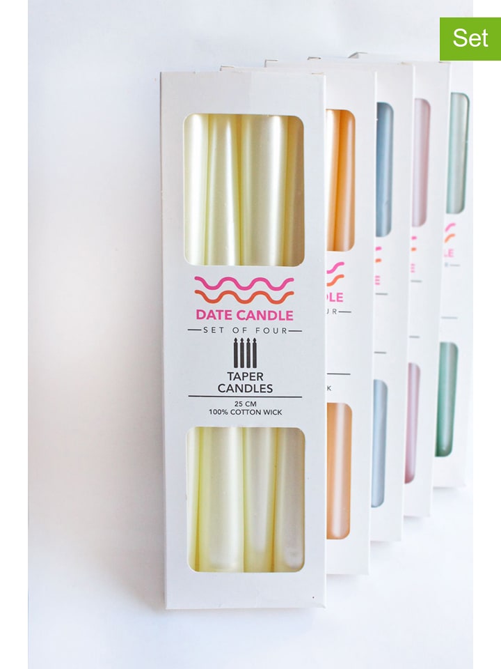 Lucky Bees Świece (4 szt.) w kolorze kremowym - 4x 65 g rozmiar: onesize