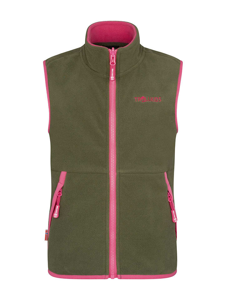 Trollkids Kamizelka polarowa "Kjerag" w kolorze khaki rozmiar: 176