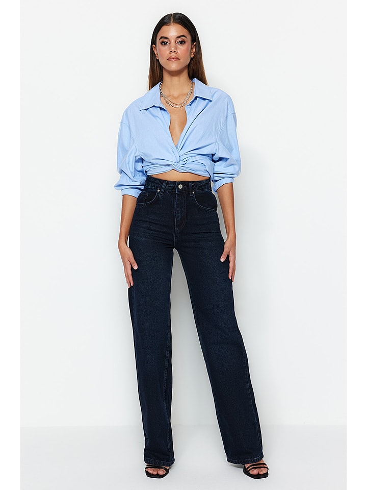 trendyol Dżinsy - Comfort fit - w kolorze granatowym rozmiar: 42