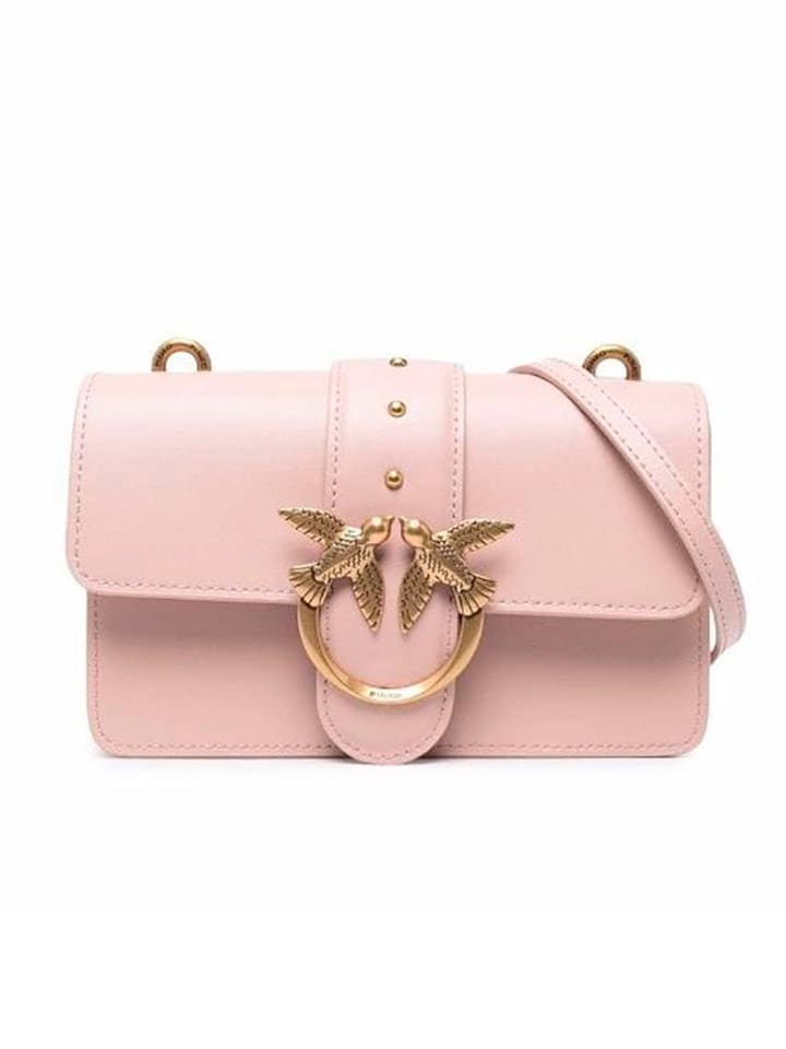 Pinko Skórzana torebka w kolorze jasnoróżowym - 21 x 18 x 13 cm rozmiar: onesize