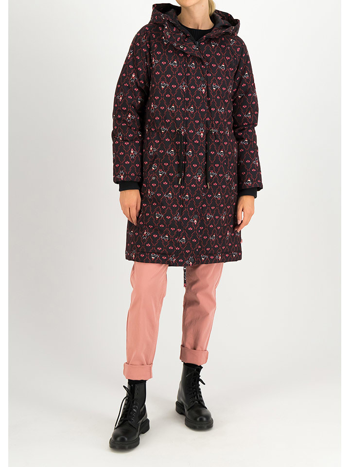 Blutsgeschwister Kurtka zimowa "Winter Wonder Woods" w kolorze czarno-różowym rozmiar: L