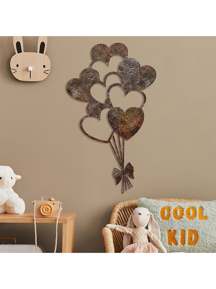 ABERTO DESIGN Dekoracja ścienna "Rusty Heart" - 21 x 35 cm rozmiar: onesize