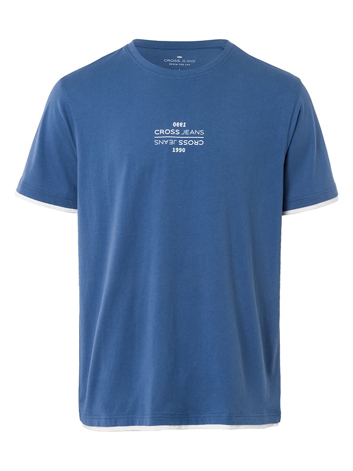 Cross Jeans Koszulka w kolorze niebieskim rozmiar: XL