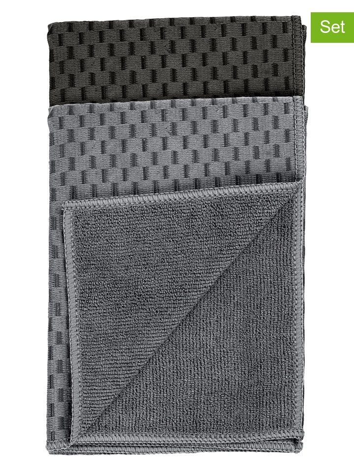 Wenko Ściereczki (2 szt.) "Miko" w kolorze szaro-czarnym do naczyń - 60 x 40 cm rozmiar: onesize