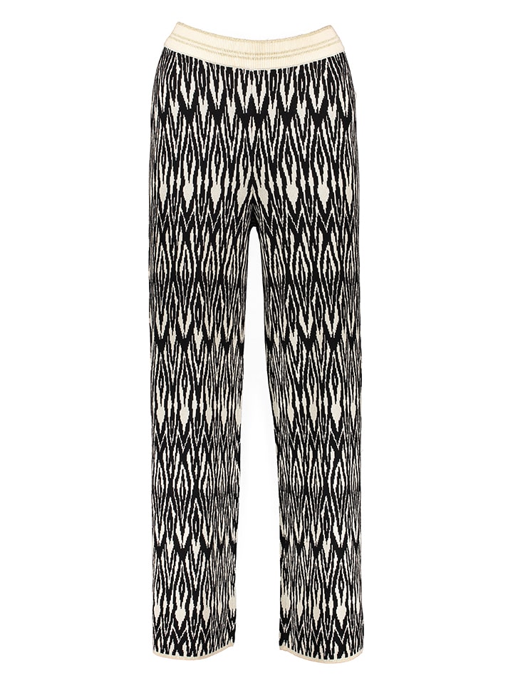 EDITION Spodnie w kolorze czarno-beżowym rozmiar: 42