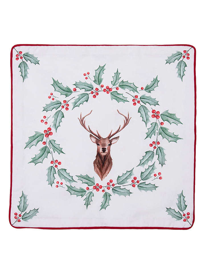 Clayre & Eef Poszewka w kolorze biało-zielono-czerwonym na poduszkę - 40 x 40 cm rozmiar: onesize