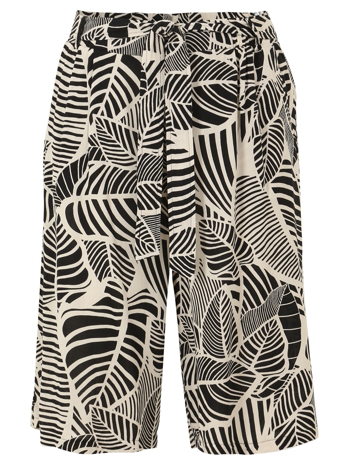 Szorty w kolorze czarno-beżowym