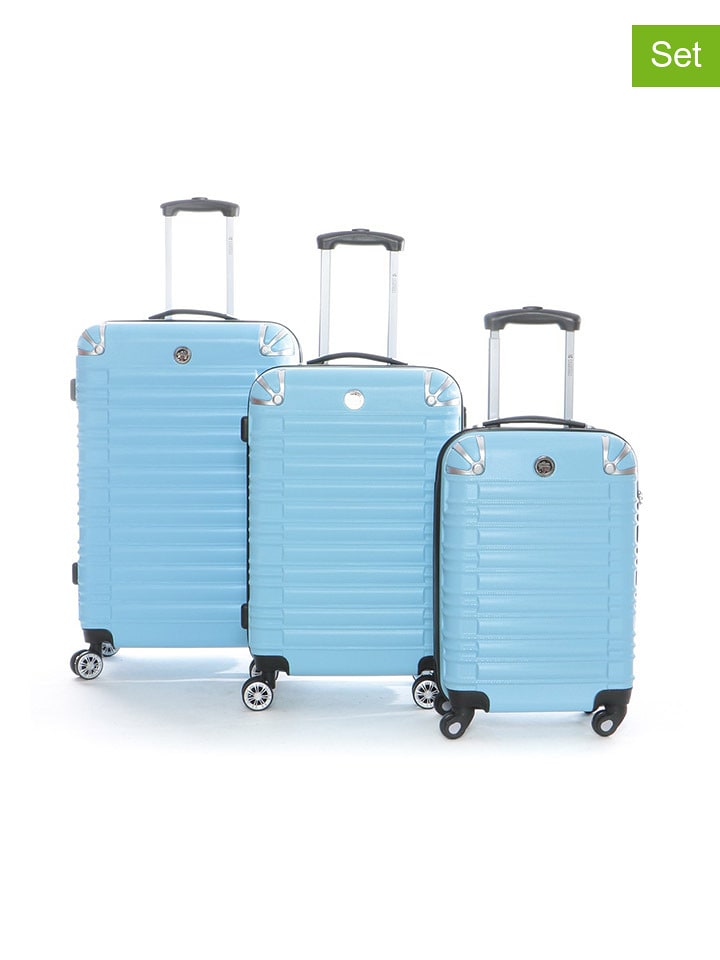 Geographical Norway Walizki (3 szt.) "Sourcing" w kolorze błękitnym rozmiar: onesize