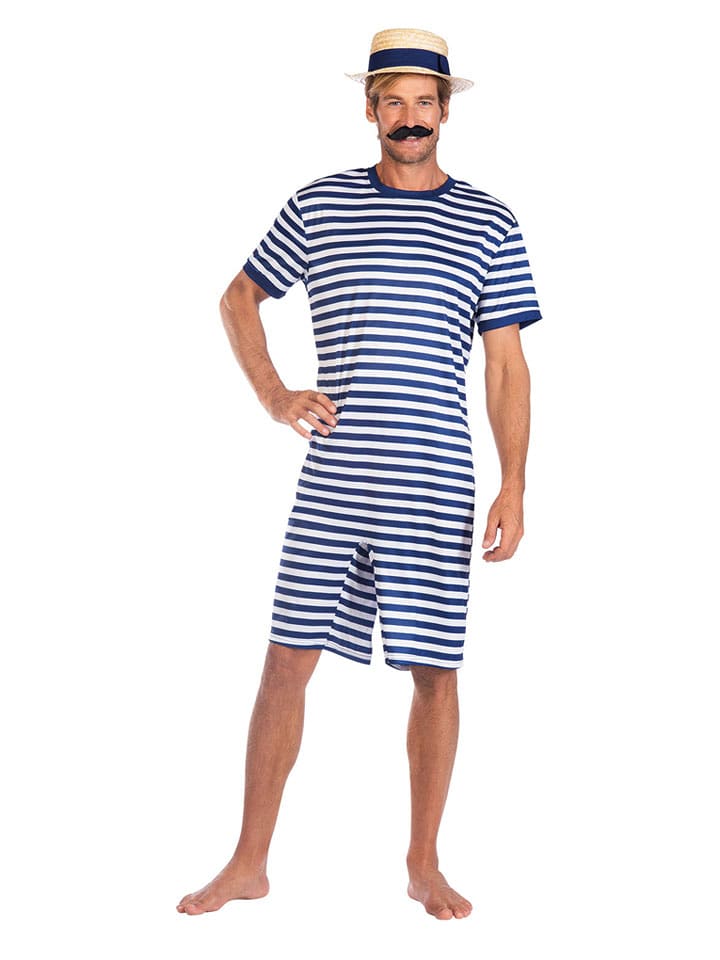 amscan 3-częściowy kostium "1920s swimsuit" w kolorze granatowo-białym rozmiar: L