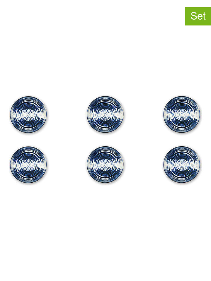 Trendy Kitchen by EXCÉLSA Talerze głębokie (6 szt.) "Ermes" w kolorze granatowo-białym - Ø 18 cm rozmiar: onesize