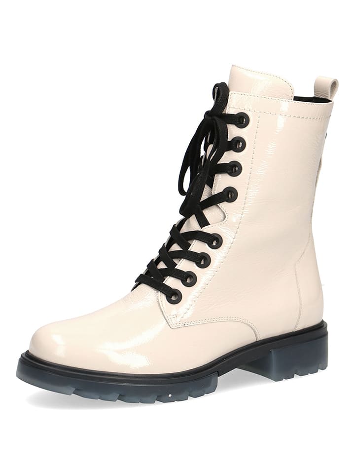 Caprice Skórzane botki w kolorze kremowym rozmiar: 38