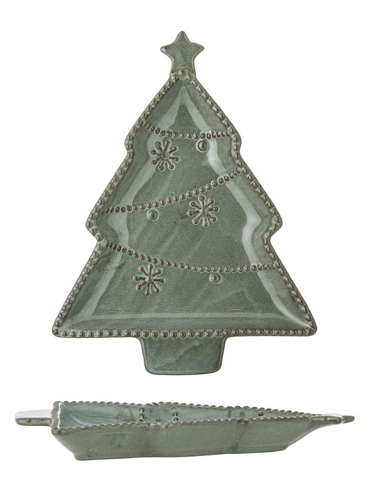 Bloomingville Taca "Alder" w kolorze zielonym do serwowania - 24 x 19 cm rozmiar: onesize