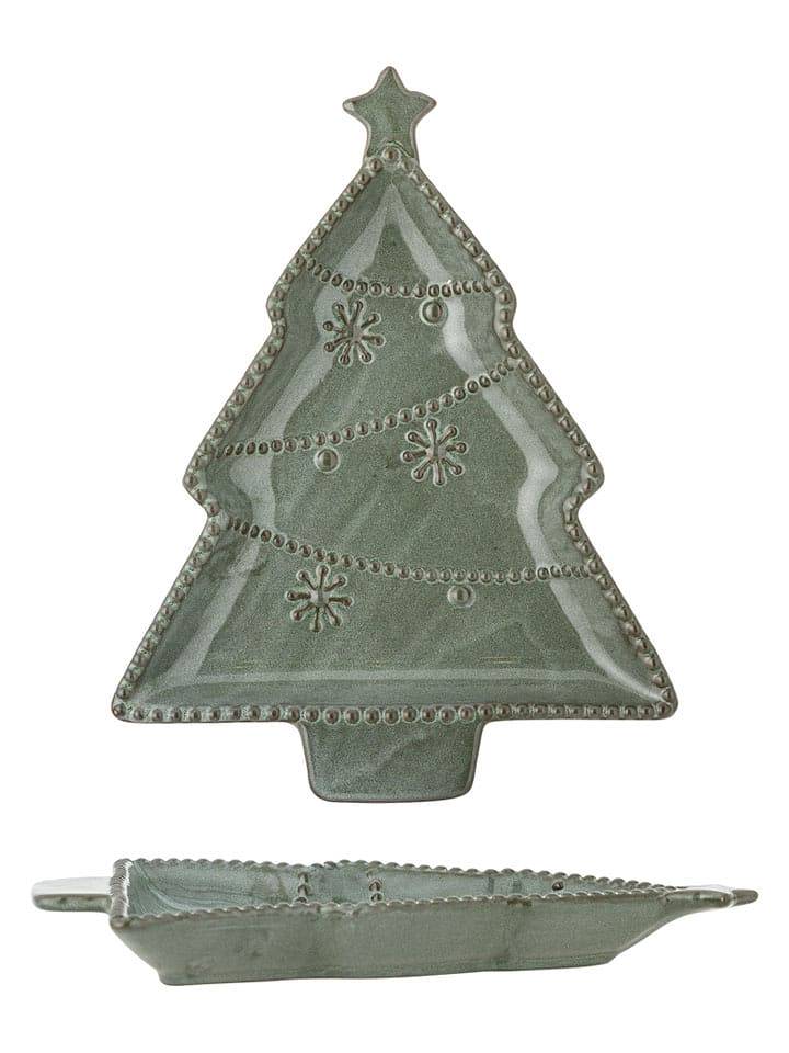 Bloomingville Taca "Alder" w kolorze zielonym do serwowania - 24 x 19 cm rozmiar: onesize