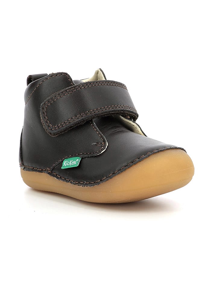Kickers Skórzane buty do nauki chodzenia w kolorze ciemnobrązowym rozmiar: 22