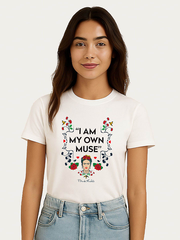 WOOOP Koszulka "Frida Kahlo Muse" w kolorze białym rozmiar: L