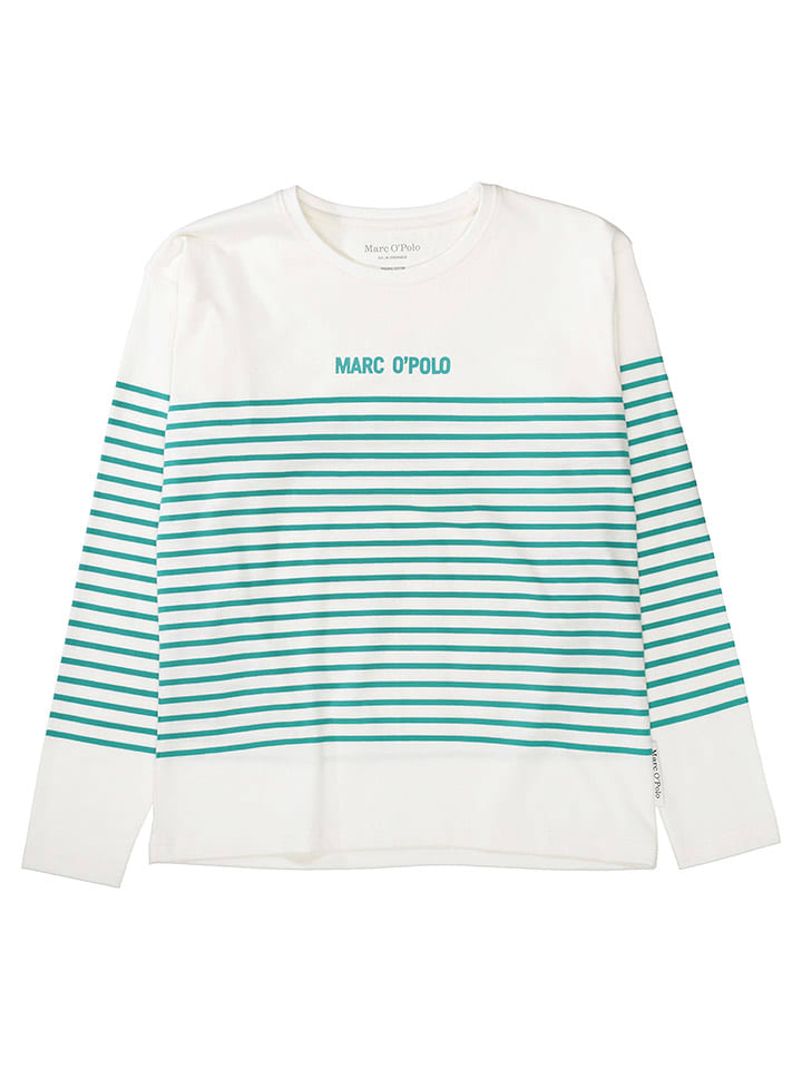 Marc O'Polo Junior Koszulka w kolorze biało-turkusowym rozmiar: 104/110