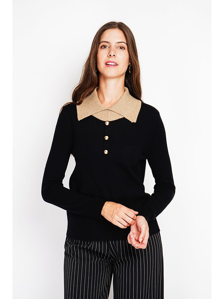 William de Faye Sweter w kolorze czarno-beżowym rozmiar: 34