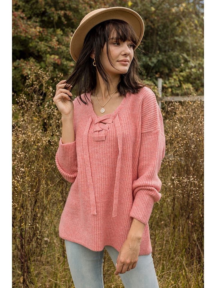 Milan Kiss Sweter w kolorze jasnoróżowym rozmiar: M