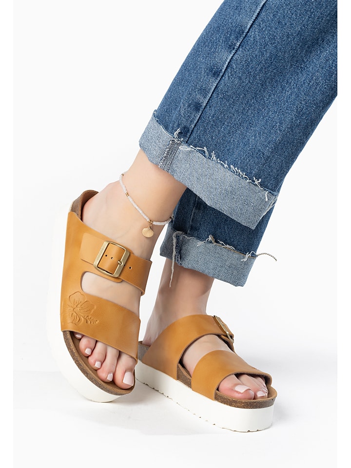 BAYTON Klapki "Jendo" w kolorze jasnobrązowym rozmiar: 36