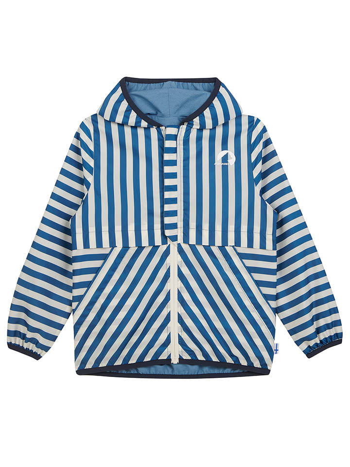 finkid Kurtka przeciwdeszczowa "Valas" w kolorze niebiesko-białym rozmiar: 90/100