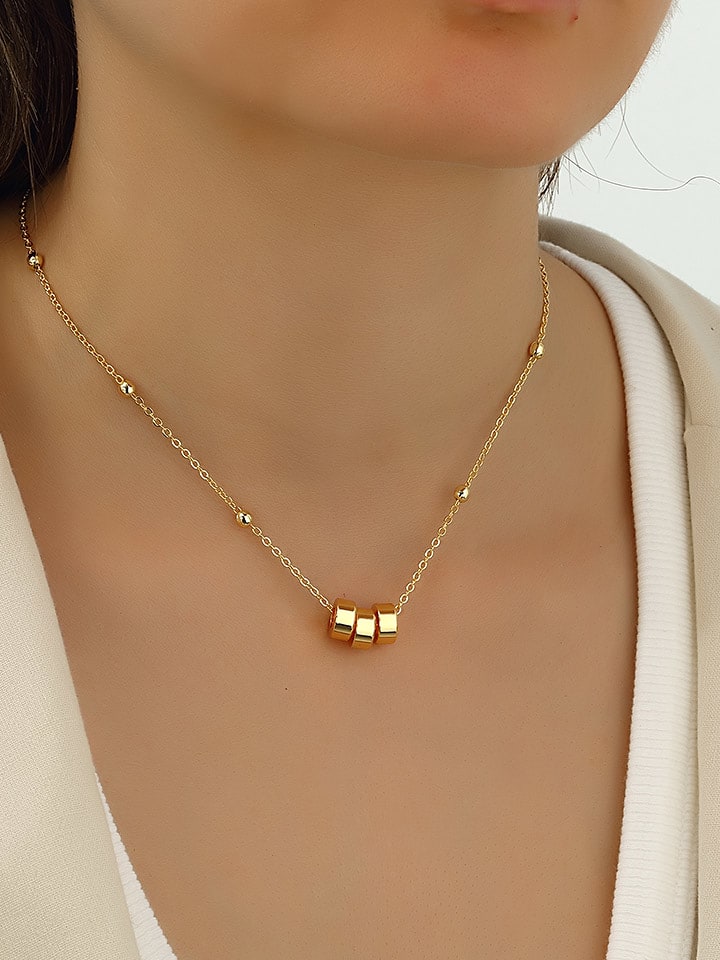 atelier MIU Pozłacany naszyjnik z elementami ozdobnymi - dł. 42 cm rozmiar: onesize