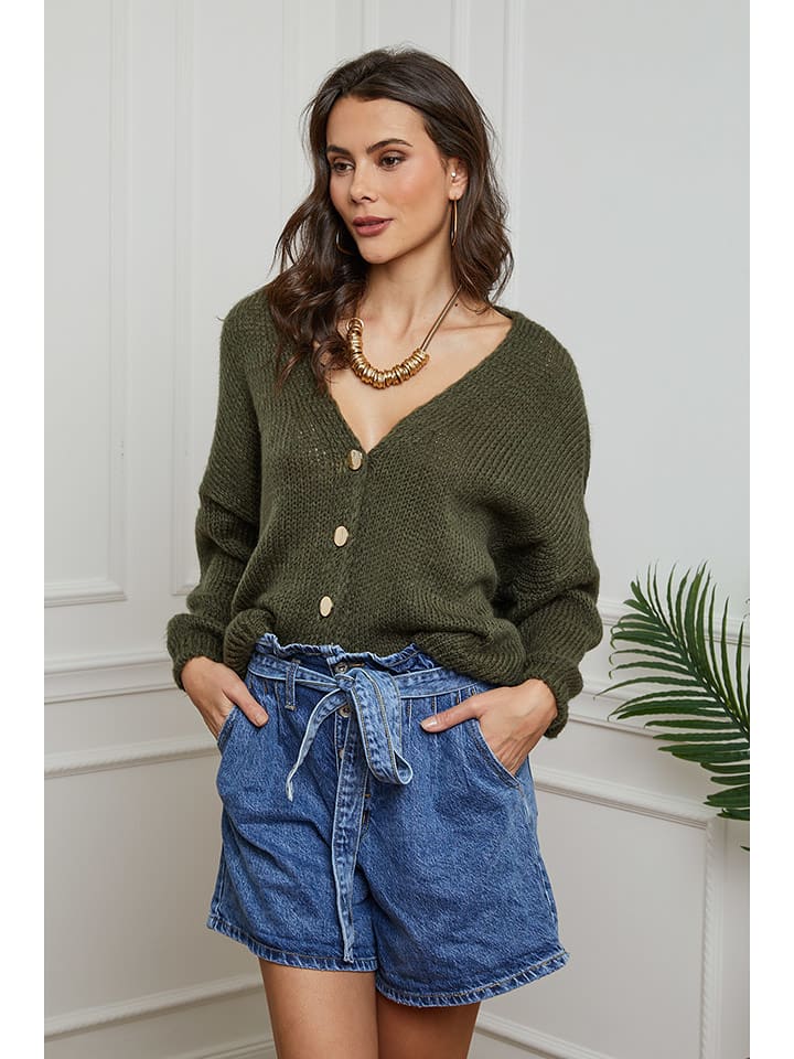 So Cachemire Kardigan "Fulu" w kolorze khaki rozmiar: S