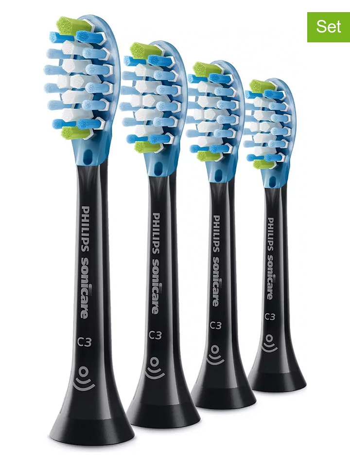 PHILIPS sonicare Końcówki (4 szt.) "Premium Plaque Defence" w kolorze czarnym do szczoteczki rozmiar: onesize