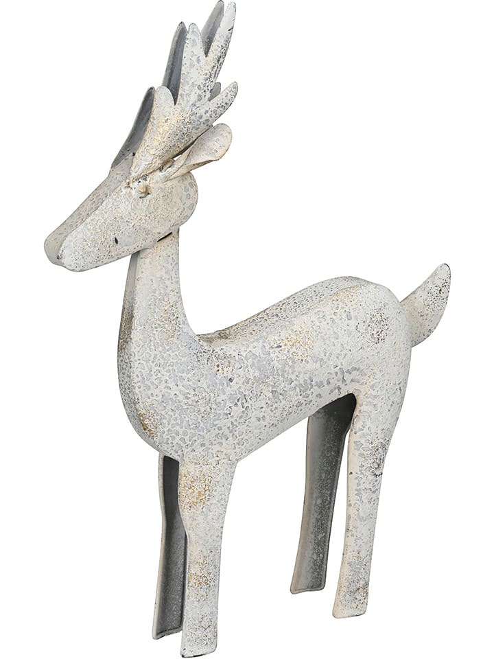 POSIWIO Figurka dekoracyjna "Deer" w kolorze białym - 29,5 x 41 x 6 cm rozmiar: onesize