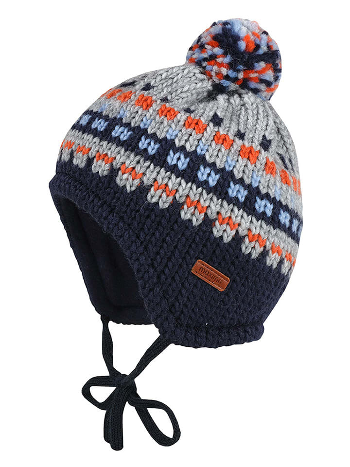 MaxiMo Wełniana czapka w kolorze granatowym ze wzorem rozmiar: 45 cm