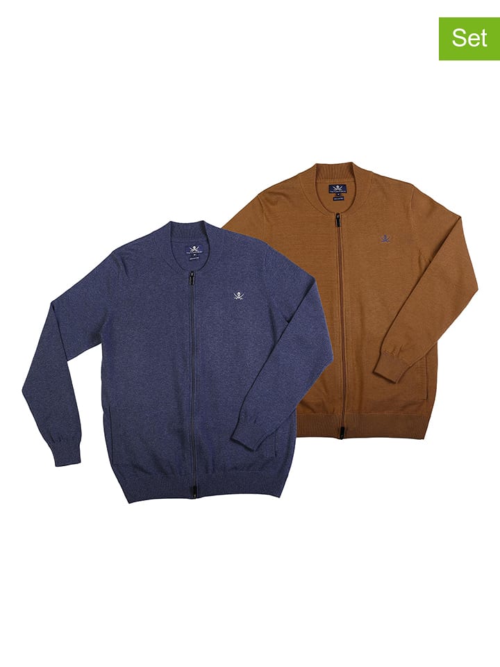 The Time of Bocha Kardigany (2 szt.) w kolorze niebieskim i jasnobrązowym rozmiar: S