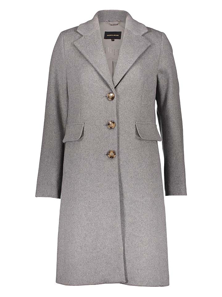 More & More Wełniany płaszcz w kolorze szarym rozmiar: 42