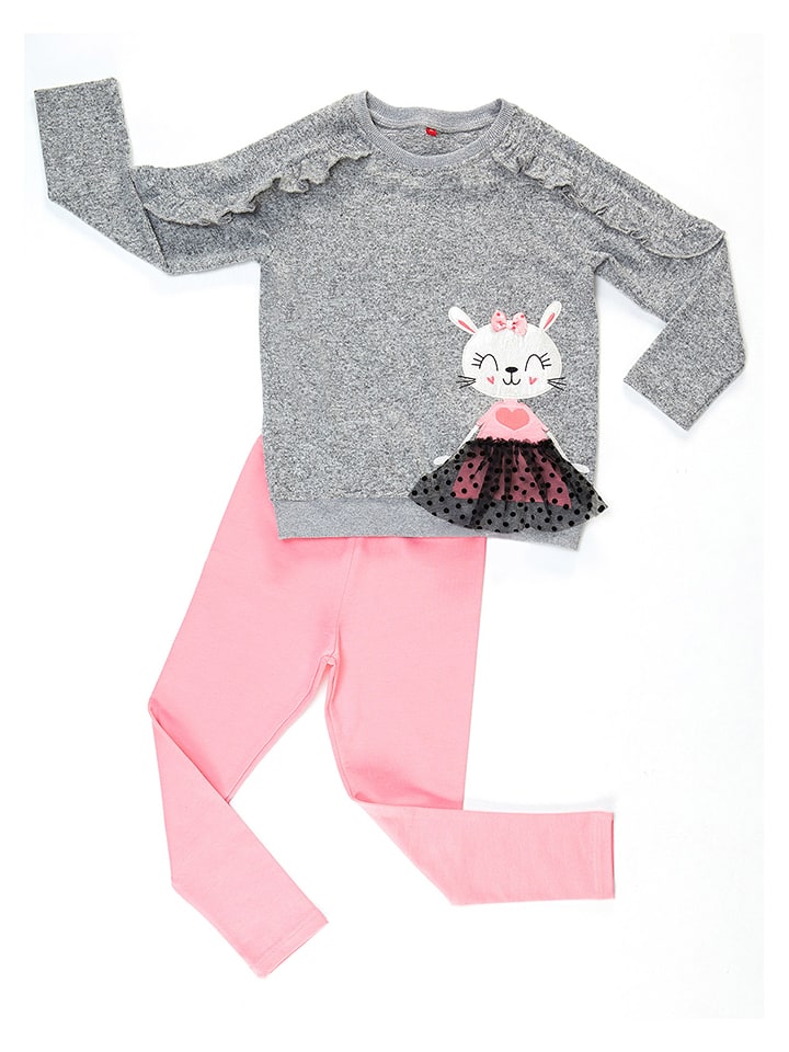 Denokids 2-częściowy zestaw w kolorze szaro-jasnoróżowym rozmiar: 116