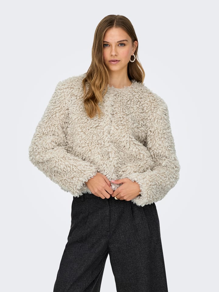 JDY Kurtka "NEO" w kolorze beżowym ze sztucznego futerka rozmiar: XL