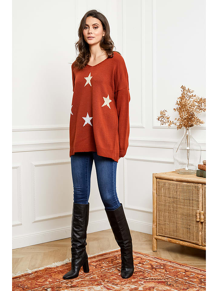 Joséfine Sweter "Etoile" w kolorze czerwonym rozmiar: M