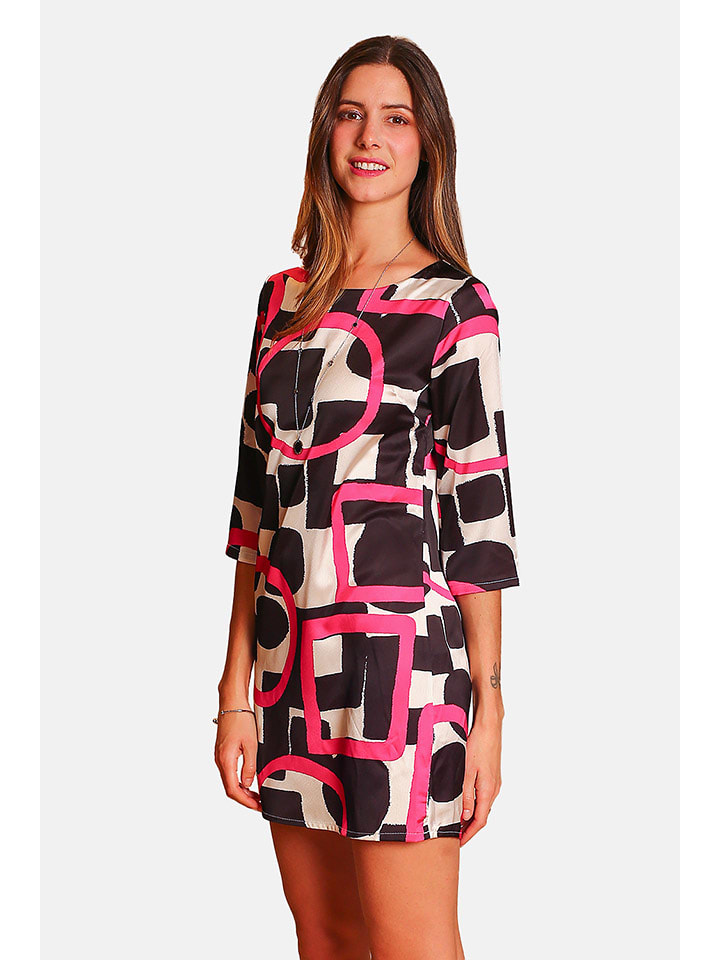 William de Faye Sukienka w kolorze różowo-czarno-kremowym rozmiar: 34