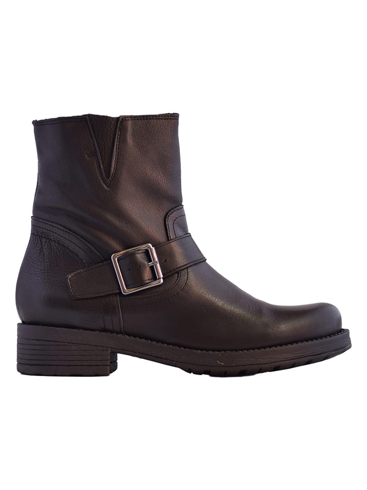 Skórzane botki w kolorze czarnym