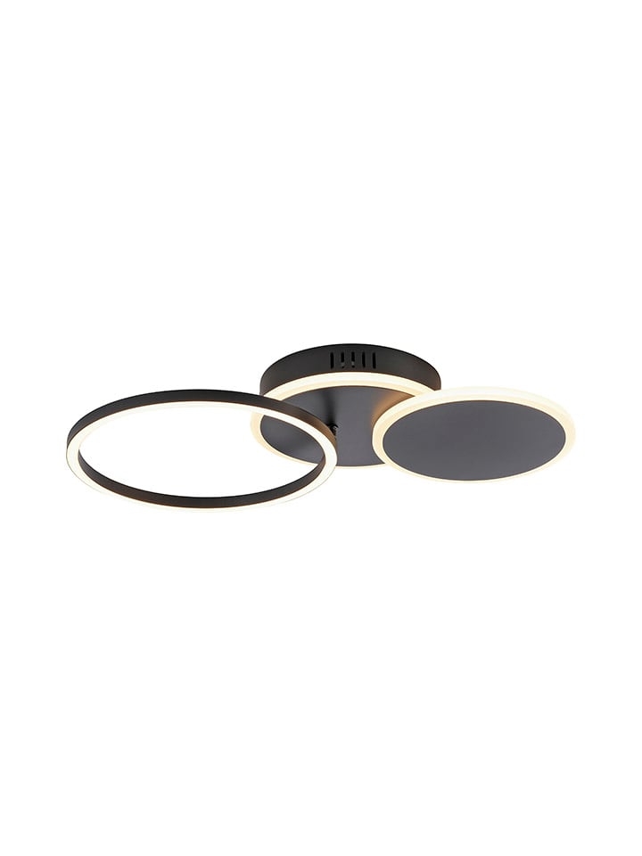 JUST LIGHT. Lampa sufitowa LED "Sevent" w kolorze czarnym - 50 x 33,4 x 8,2 cm rozmiar: onesize