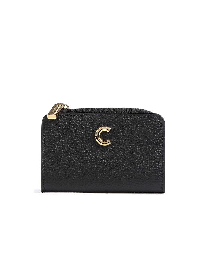 COCCINELLE Skórzane etui w kolorze czarnym na karty - 12 x 8 cm rozmiar: onesize