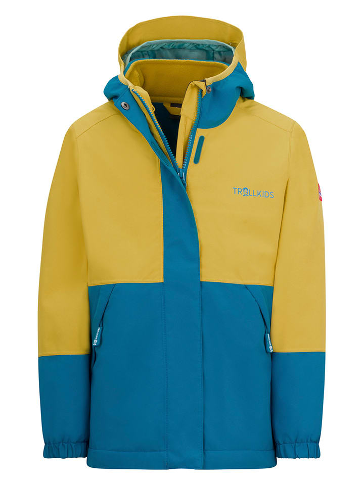 Trollkids Kurtka funkcyjna 3w1 "Kjerak" w kolorze żółto-niebieskim rozmiar: 116